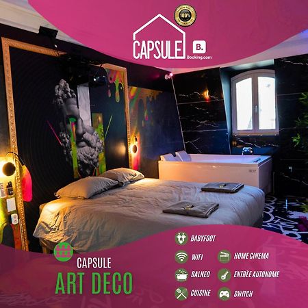 Capsule Art Deco: Luxe Entertainment Suite with Jacuzzi Valenciennes Exterior photo